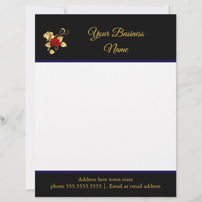 Letterhead red rose business 2 (Front)