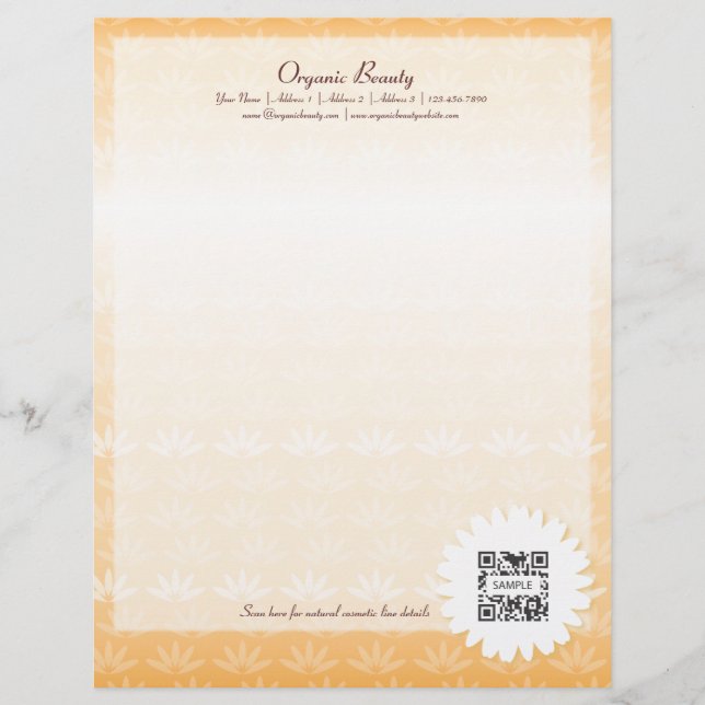 Letterhead Template Organic Beauty (Front)