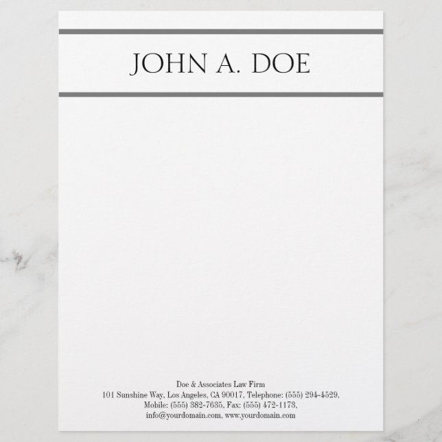 Letterhead White Silver - Matches Business Card Design (Front)