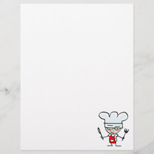 Letterhead with chef cartoon - Cooking stationery