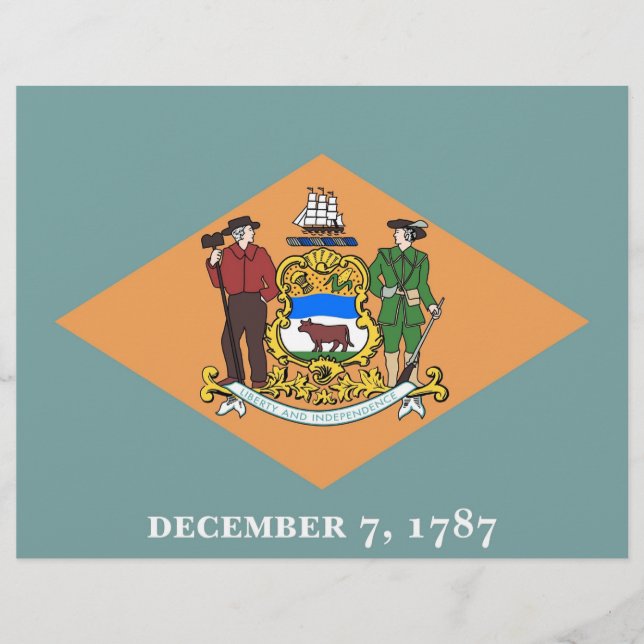 Letterhead with Flag of Delaware, USA (Front)