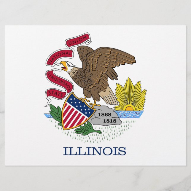 Letterhead with Flag of Illinois, USA (Front)