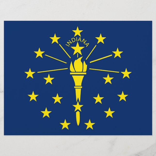 Letterhead with Flag of Indiana, USA (Front)