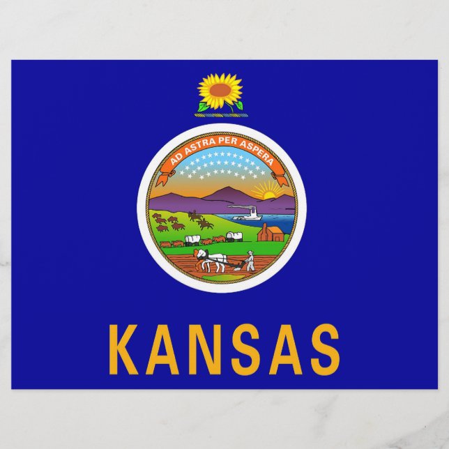 Letterhead with Flag of Kansas, USA (Front)
