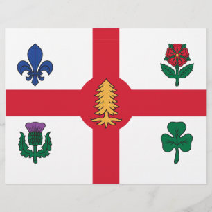 Letterhead with Flag of Montreal, Canada