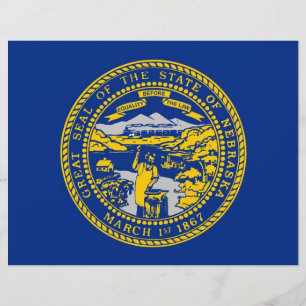 Letterhead with Flag of Nebraska, USA