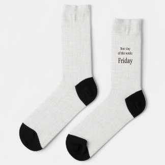 Lettering black on linen, Best day of the week Socks