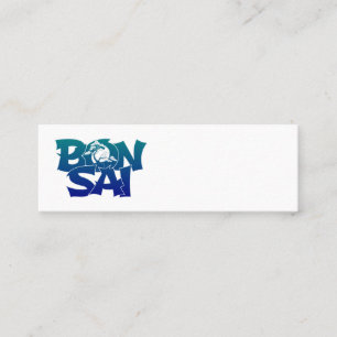 Lettering 'BONSAI' with bonsai tree Mini Business  Mini Business Card
