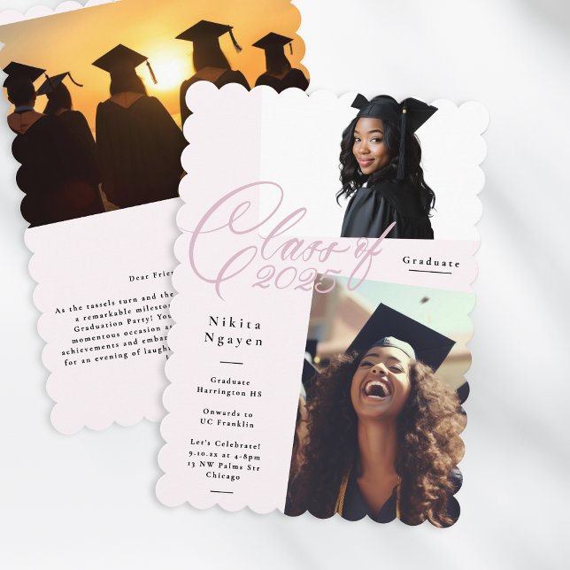 Lettering Class of 2025 Photo Graduation Party Invitation (Creator Uploaded)