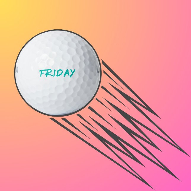 Lettering Design ‘Friday’ in Turquoise Golf Balls (Creator Uploaded)