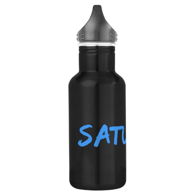 Lettering Design ‘Saturday’ in Sky Blue 532 Ml Water Bottle (Left)