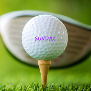 Lettering Design Sunday in Purple Golf Balls