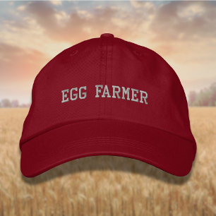 Lettering Egg Farmer in Silver Embroidered Hat