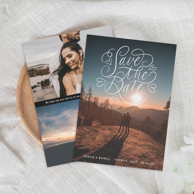 Lettering Hearts Photo Save The Date (Creator Uploaded)