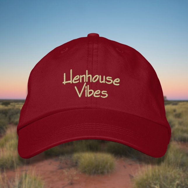 Lettering Henhouse Vibes in light Yellow Embroidered Hat (Creator Uploaded)