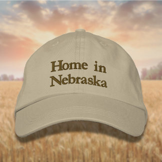 Lettering Home in Nebraska in Golden Brown Embroidered Hat