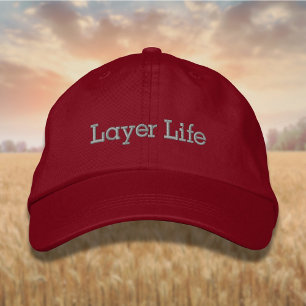 Lettering Layer Life in Grey Embroidered Hat