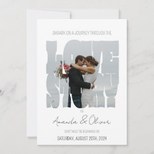 Lettering Love Story Photo Wedding Invitation