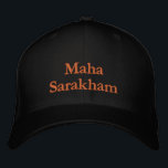 Lettering Maha Sarakham Embroidered Hat<br><div class="desc">Lettering embroidered on a hat. Suggested base: white hat.
If you prefer a different text,  please customise the lettering. It can be personalised.</div>