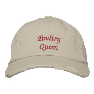 Lettering Poultry Queen in strawberry red Embroidered Hat