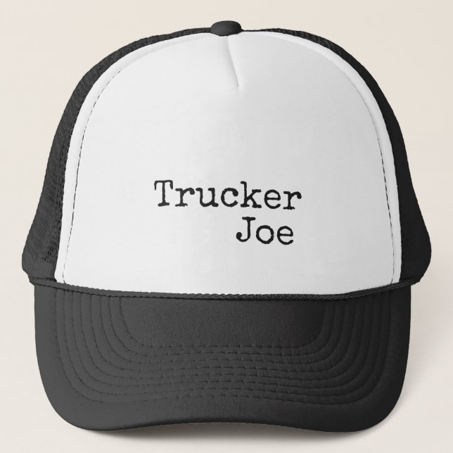 Lettering Trucker and Name on Hat (Front)