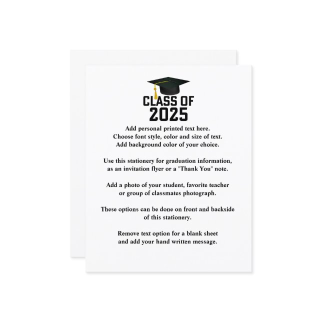 Letterman Class of 2025 Graduation Announcement (Front/Back In Situ)