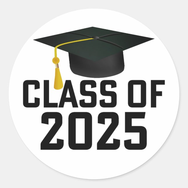 Letterman Class of 2025 Graduation  Classic Round Sticker (Front)