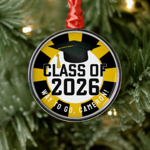 Letterman Class of 2026 Graduation Metal Ornament