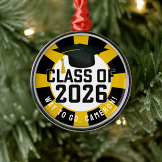 Letterman Class of 2026 Graduation Metal Ornament