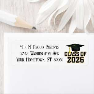 Letterman Class of 2026 Graduation Return Address Label