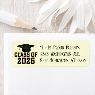 Letterman Class of 2026 Graduation Return Address Label