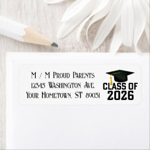 Letterman Class of 2026 Graduation Return Address Label