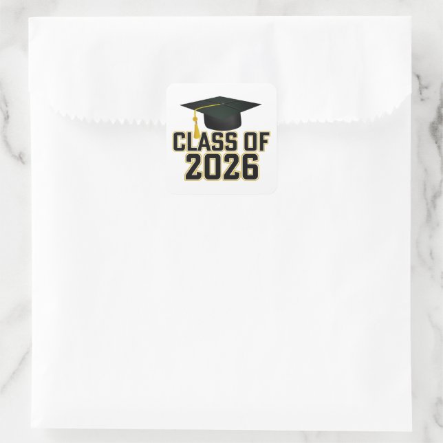 Letterman Class of 2026 Graduation  Square Sticker (Bag)