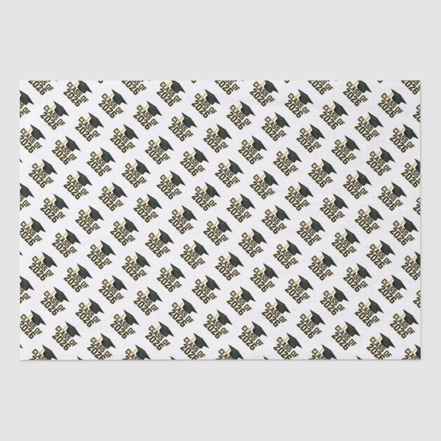 Letterman Class of 2026 Graduation Tissue Paper (Front)