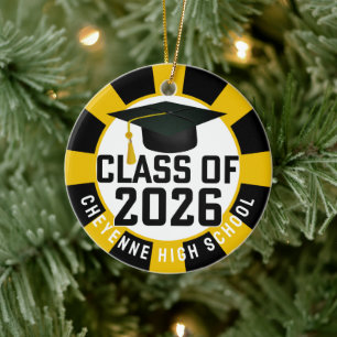 Letterman Class of 2026 Photo Graduation Ceramic Ornament