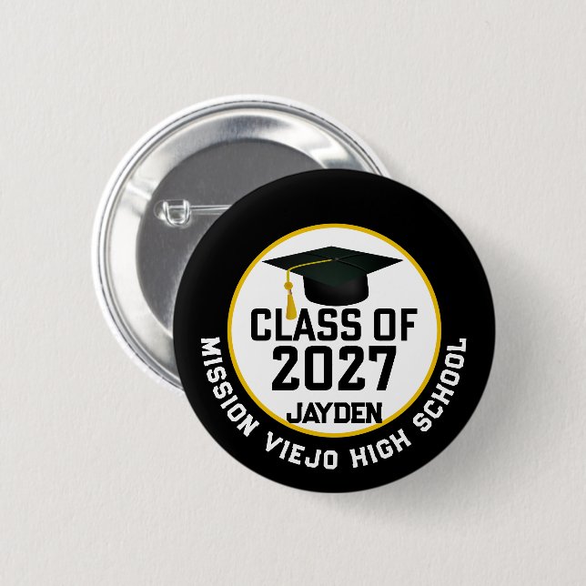 Letterman Class of 2027 Graduation 6 Cm Round Badge (Front & Back)