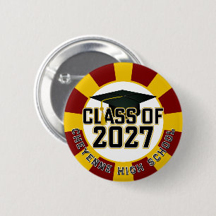 Letterman Class of 2027 Graduation 6 Cm Round Badge