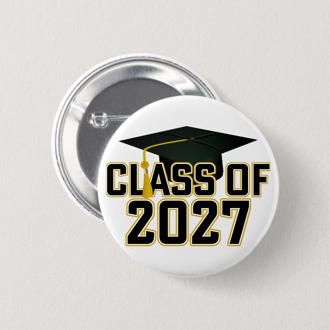 Letterman Class of 2027 Graduation 6 Cm Round Badge (Front & Back)