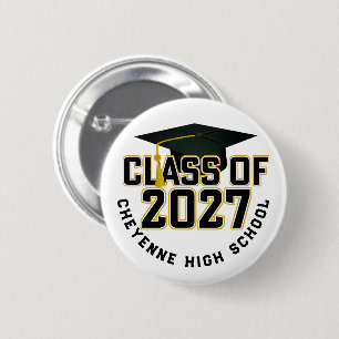 Letterman Class of 2027 Graduation 6 Cm Round Badge