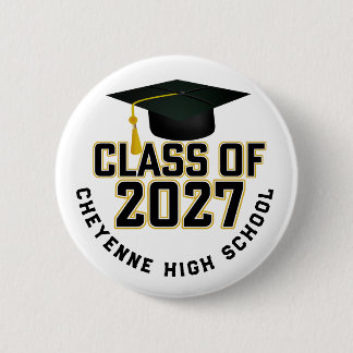 Letterman Class of 2027 Graduation 6 Cm Round Badge