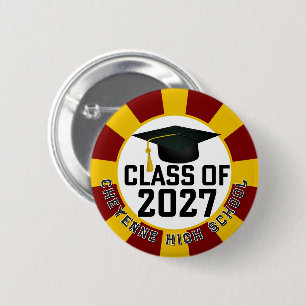 Letterman Class of 2027 Graduation 6 Cm Round Badge