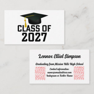 Letterman Class of 2027 Graduation Business Card