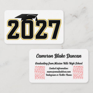 Letterman Class of 2027 Graduation Enclosure Card
