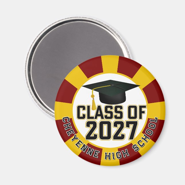 Letterman Class of 2027 Graduation Magnet (Front/Back)