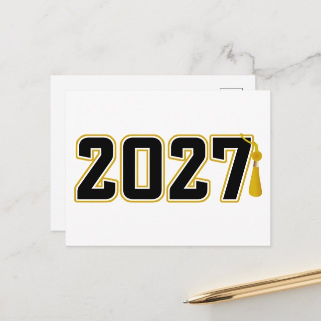 Letterman Class of 2027 Graduation Postcard (Front/Back In Situ)
