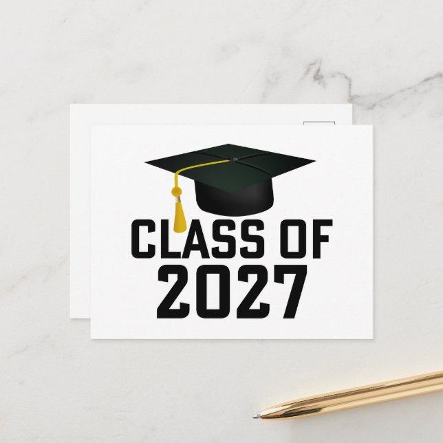 Letterman Class of 2027 Graduation Postcard (Front/Back In Situ)