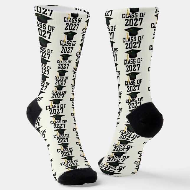 Letterman Class of 2027 Graduation Socks (Angled)