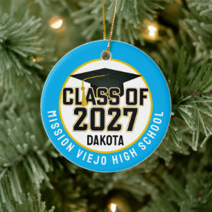 Letterman Class of 2027 Photo Graduation Ceramic Ornament