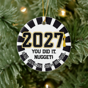 Letterman Class of 2027 Photo Graduation Ceramic Ornament