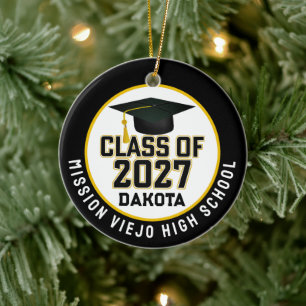 Letterman Class of 2027 Photo Graduation Ceramic Ornament